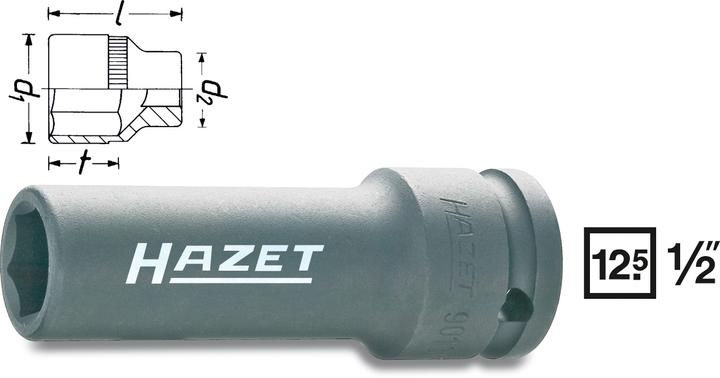 HAZET Extern zeshoekig stopcontact (17 mm)