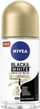 Productafbeelding NIVEA Invisible Black & White Silk And Smooth 50 Ml Antiperspirant (Rol op, 50 ml)