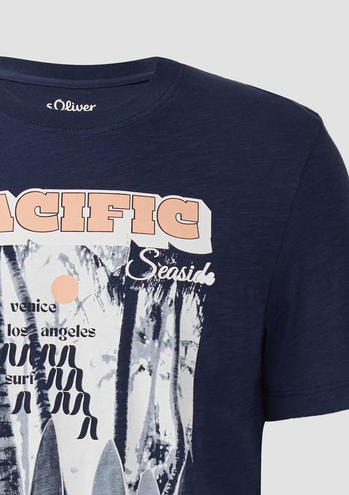Actual product image S.Oliver T-Shirt Baumwoll-T-Shirt mit Frontprint und Flammgarnstruktur (M)