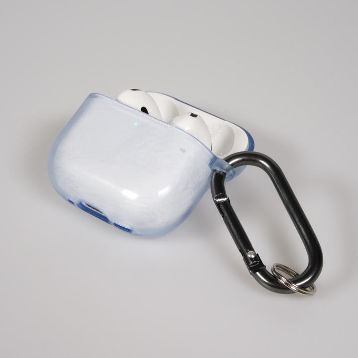 Actual product image Hurtel Airpods 4 Transparent Case - Blue (Headphone sleeve)