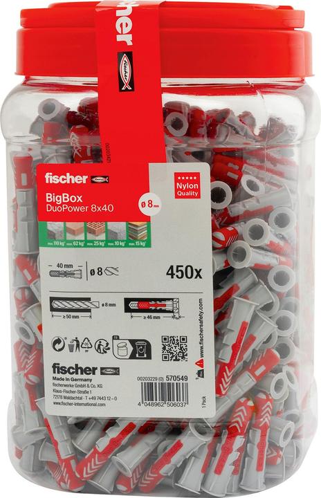 Actual product image Fischer DuoPower 8x40 BigBox (450) (1 pcs.)