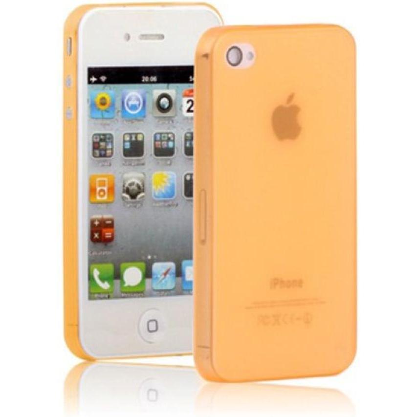 Thumbnail - König Design Schutzhülle Case TPU für Handy iPhone 4 & 4S transparent/orange (LG G4s, Apple iPhone 4), Smartphone Hülle,...