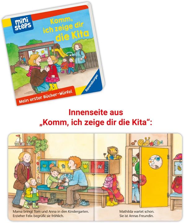 Produktbild Ravensburger ministeps: Mein erster Bücher-Würfel: Kita, Zoo und Feuerwehr (Bücher-Set) (Deutsch, Martina Kohl, Ina Milk, 2023)