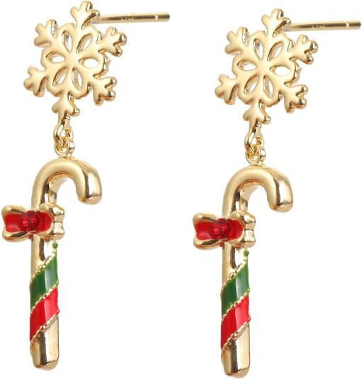 Immagine prodotto Snazzy Santa Orecchini con bastoncini di zucchero e fiocco di neve di (Argento)
