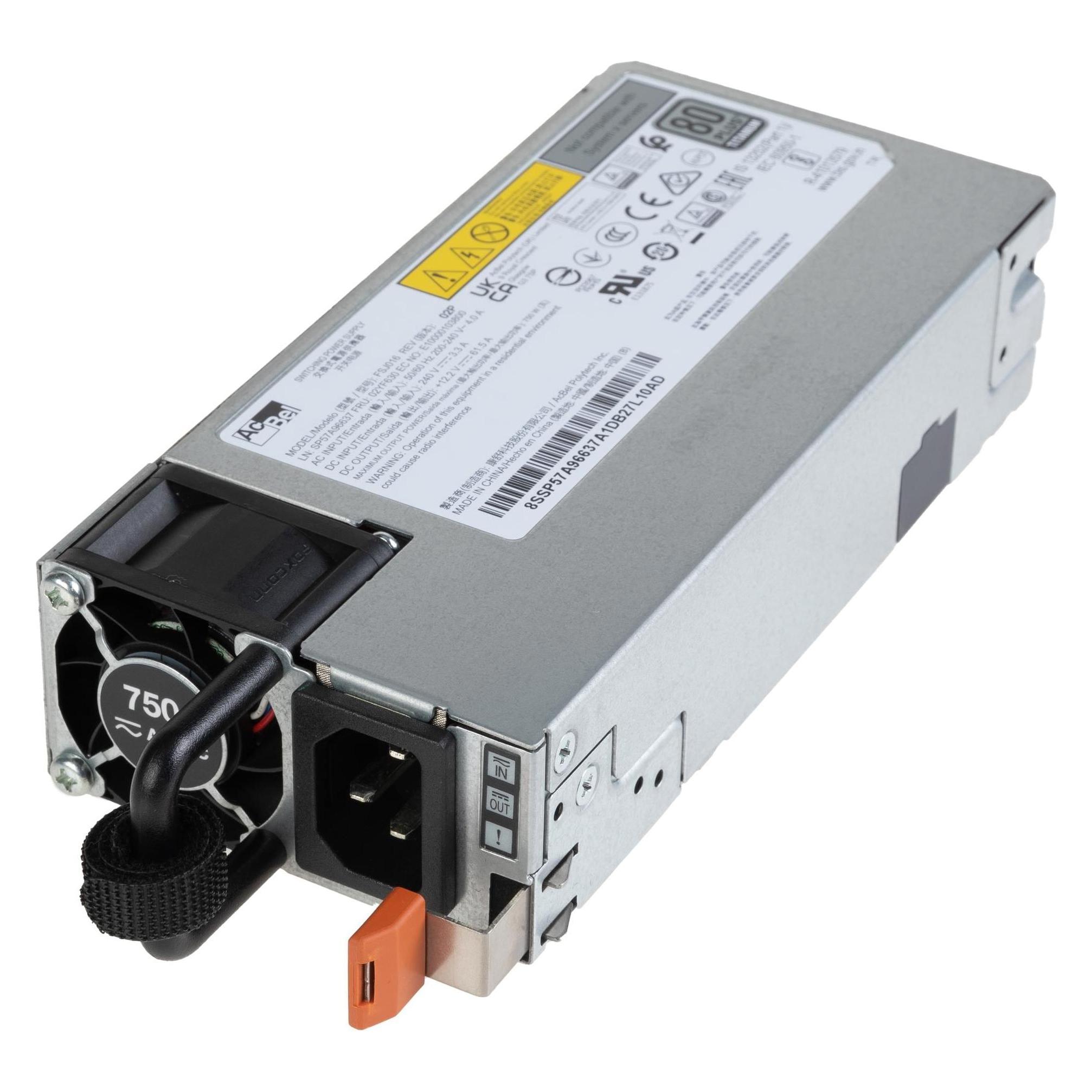 Lenovo ISG ThinkSystem 750W 230V v2 Titanium Hot-Swap Power Supply, Server Zubehör, Silber