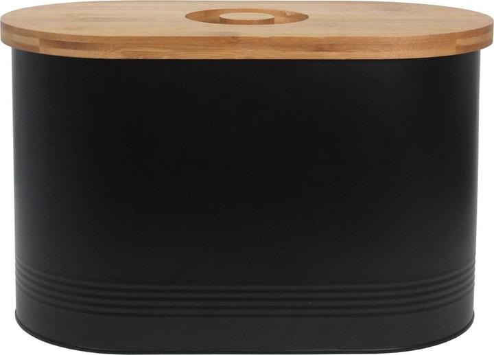 Actual product image neuetischkultur Bread Bin Black with Wooden Lid