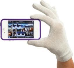 Actual product image Agloves Natural Touch Gloves for Touchscreens White (L)