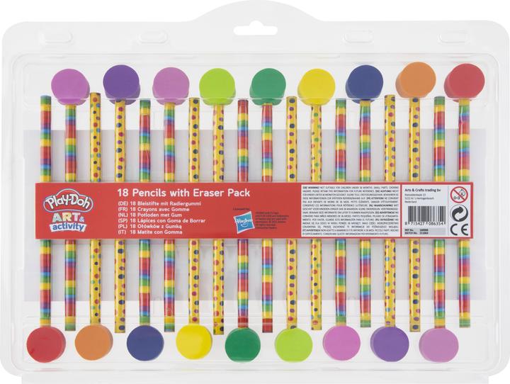 Actual product image Legind Play-Doh - 18 Pencils & Erasers (160008)