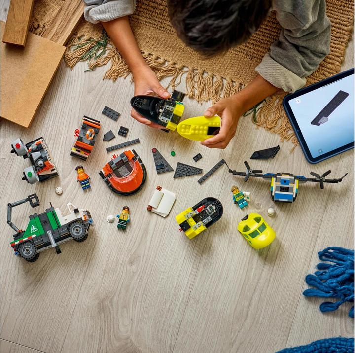 Image du produit LEGO Kombinationsset mit Flugzeug, Wartungsfahrzeug und Luftkissenboot (60505, LEGO City)