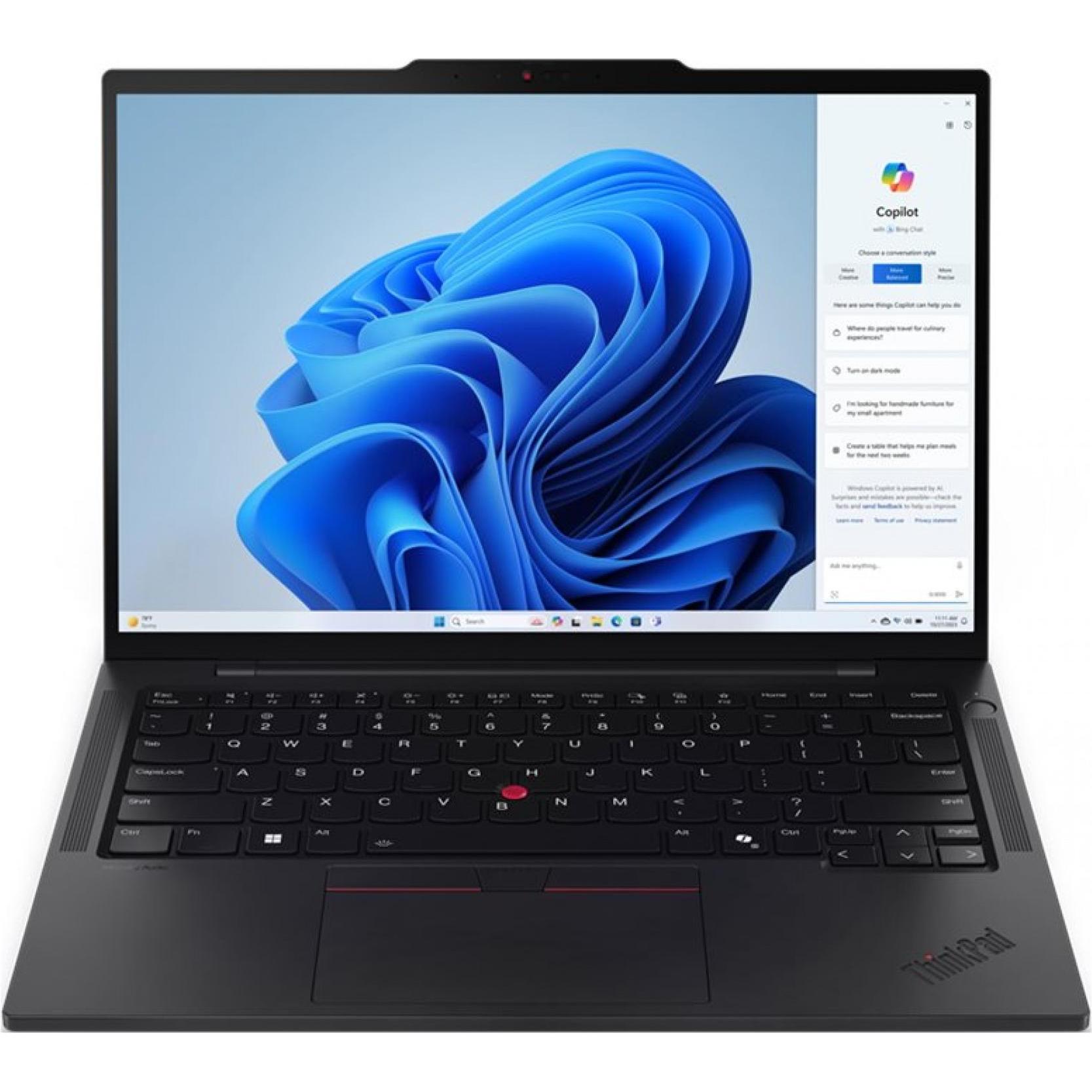 Lenovo ThinkPad T14s Gen 5 (14", 512 GB, 16 GB, DE, Intel Core Ultra 7 155U), Notebook, Schwarz