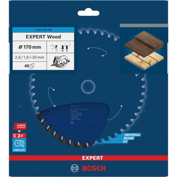 Produktbild Bosch Professional Zubehör Kreissägeblatt Expert for Wood, 170 x 30 x 2,6 mm, 40