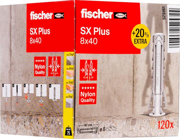 Produktbild Fischer Dübel SX Plus 8x40 +20% (120 Stk.)