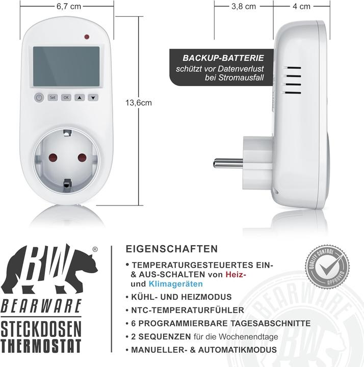 Produktbild Bearware Steckdosen-Thermostat