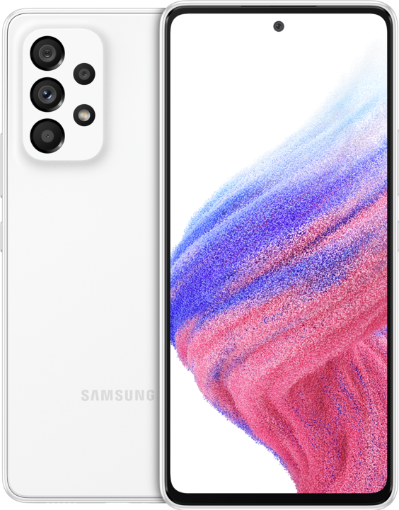 Samsung Galaxy A53 5G (128 GB, Awesome White, 6.50", Hybrid Dual SIM, 64 Mpx, 5G)