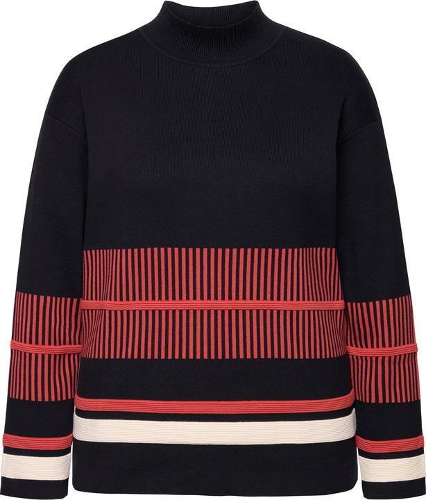 Produktbild Ulla Popken Pullover, Streifen, Stehkragen, Langarm (46, 48)