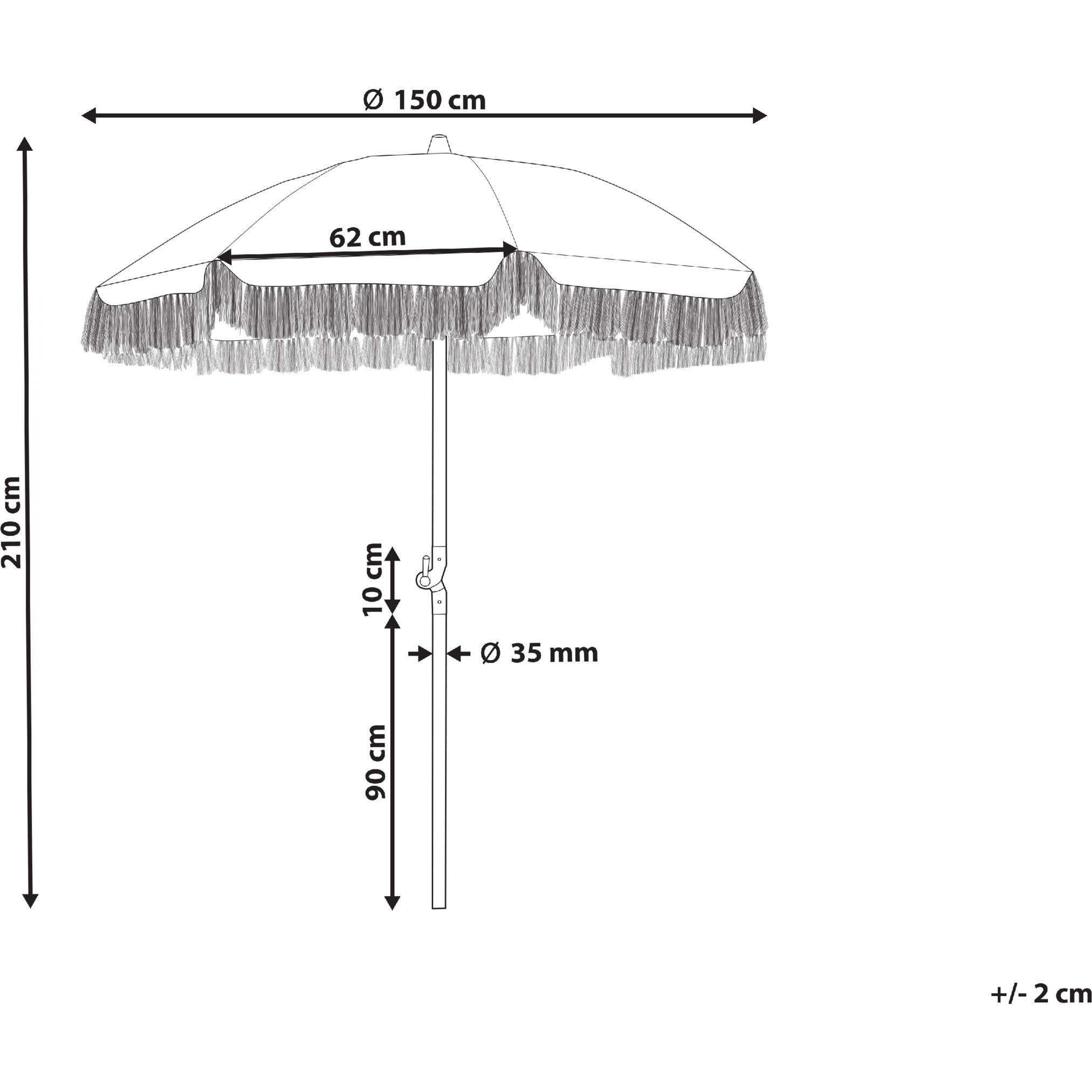 Thumbnail - Beliani, Sonnenschirm, Sonnenschirm ⌀ 150 cm bunt mit Volant MONDELLO (1.50 m)