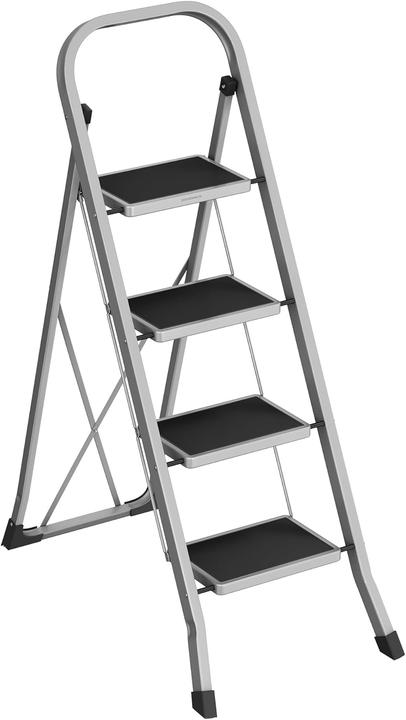 Songmics Klappbare Trittleiter mit 4 Stufen (Stile, 139 cm)