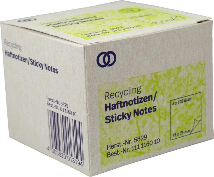 Produktbild Soennecken Haftnotiz Recycling Masse: 75 x 75 mm (B x H) Farbe: gelb (75 x 75 mm)