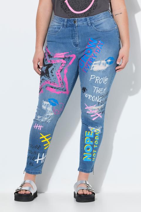 Actual product image Angel of Style Irma jeans, slim fit, allover print, 5-pocket (50)
