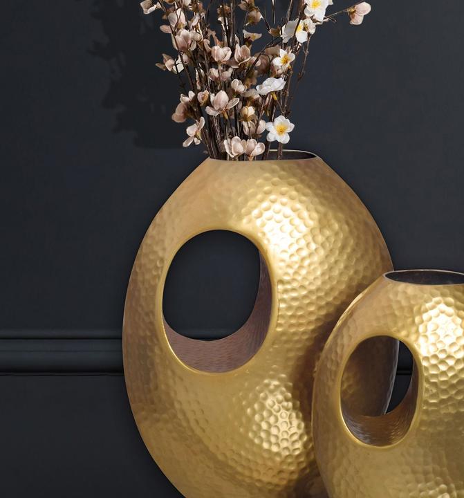 Produktbild FineBuy Tischvase 2er Set FB65114 Aluminium Gold (2x)