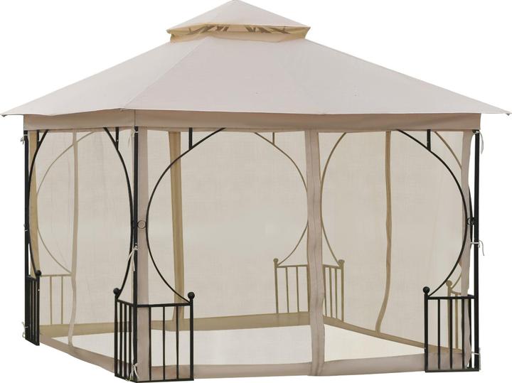Outsunny Pavilion garden pavilion double roof 3x3m (300 cm, 300 cm)