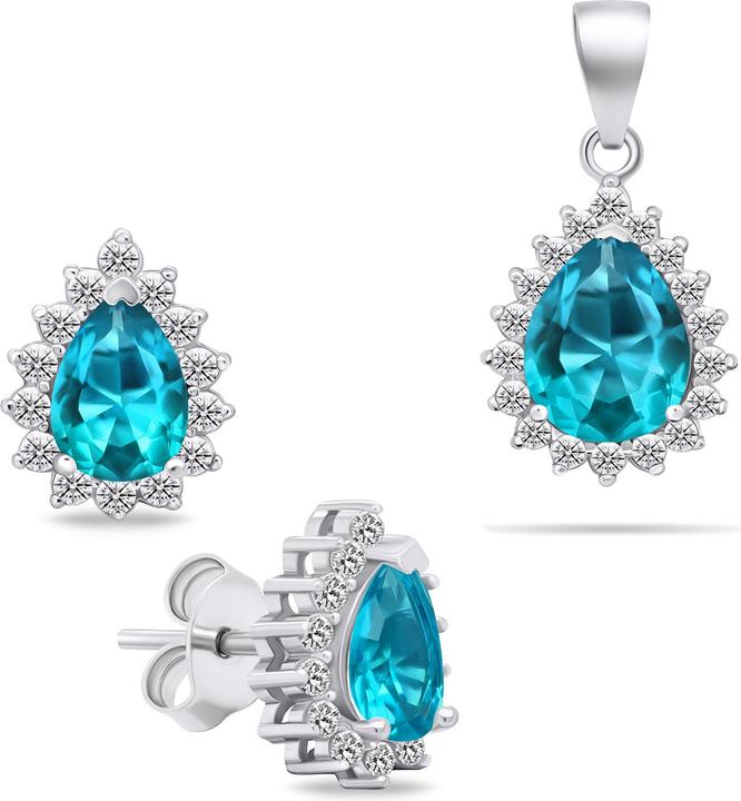Immagine prodotto Brilio Silver - Charming silver jewelry set with zircons SET226WAQ (earrings. pendant)