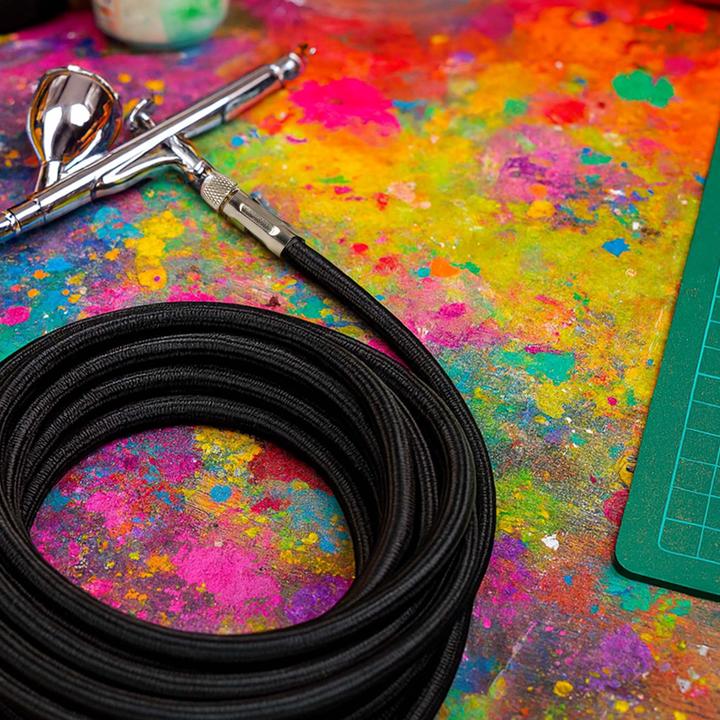 Image du produit Wiltec Airbrush Gaine Textile Aérographe 2x G 9,51 mm (1/8") Femelle 3m Tuyau pneumatique Air comprimé