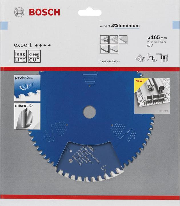 Produktbild Bosch Professional Zubehör Kreissägeblatt Expert for Aluminium, 165 x 30 x 2,6 mm, 52