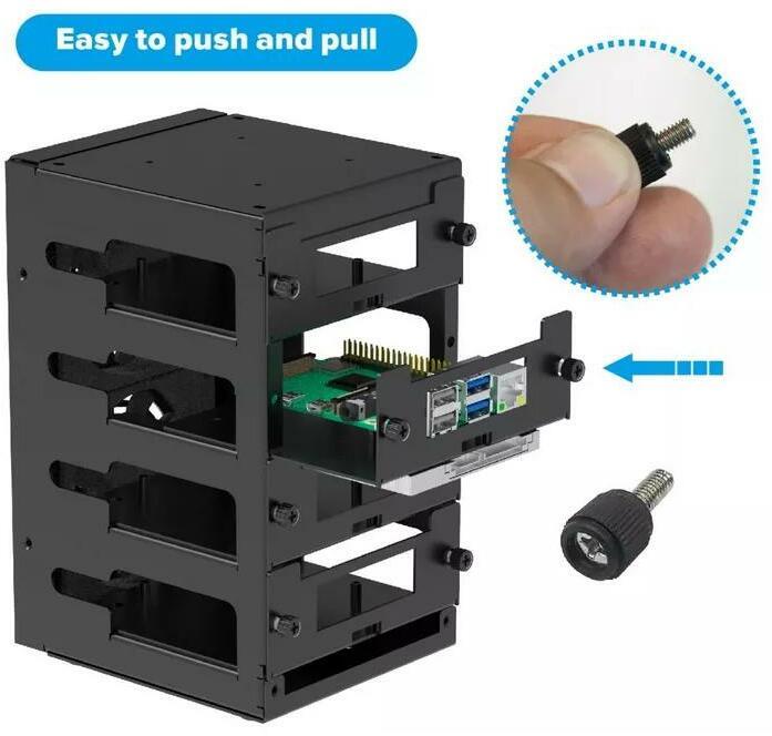 Actual product image Uctronics Cluster rack for Raspberry Pi 5 (Compatible with all models)