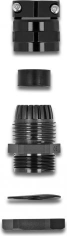 Produktbild Delock Kabelverschraubung PG16 mit Zugentlastung und Biegeschutz schwarz