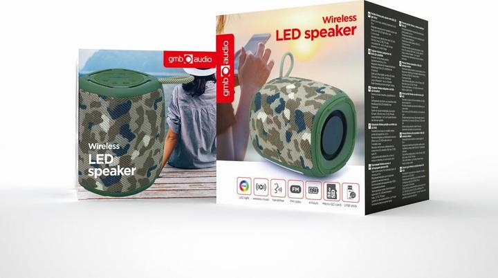 Produktbild Gembird Bluetooth LED speaker Camo (4 h, Netzbetrieb)