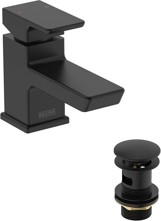 Bristan Durable Modern Black Finish Clicker Waste Basin Tap