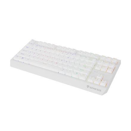 Actual product image Genesis herní klávesnice THOR 230/TKL/RGB/Outemu Red/Bezdrátová USB + Bluetooth/US layout/Bílá (US, Cable, Wireless)