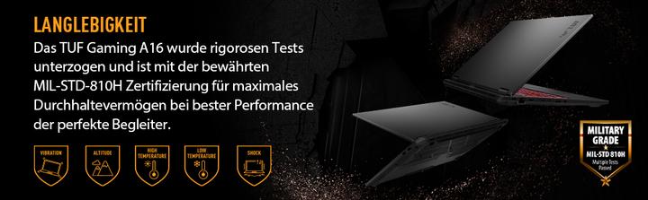 Immagine prodotto ASUS TUF Gaming A16 (16", AMD Ryzen 7 260, 32 GB, 1000 GB, DE)
