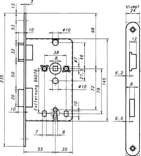Produktbild Magni Format 4012432200091 – E. Schl. innentñren 55/72BB24 eck silb. L