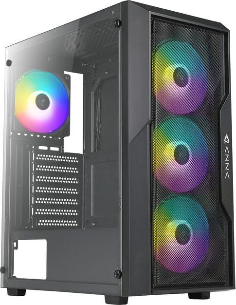 Actual product image Azza Boitier Moyen Tour ATX Fighter RGB avec panneau vitré (Noir) (ATX, ITX, mATX)