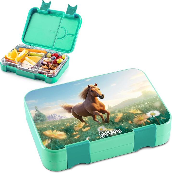 Actual product image Jarlson Brotdose für Kinder mit Pferde-Motiv