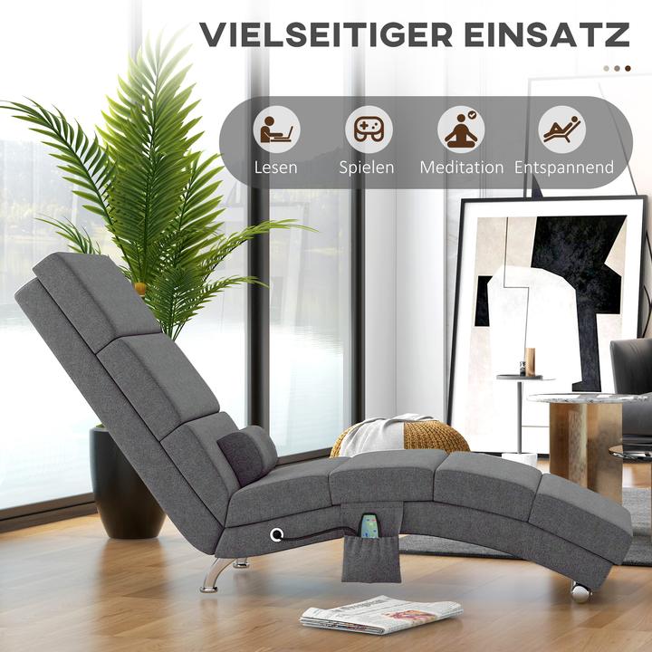 Produktbild Homcom Relaxliege mit Massagefunktion Polyester, Stahl Dunkelgrau