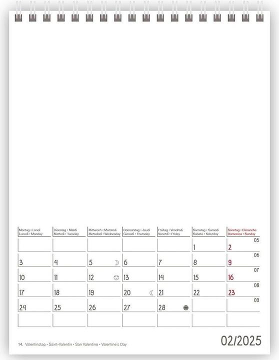 Nutritional values and ingredients Calendar desk stand A5, 21 x 14.8 cm (A5)