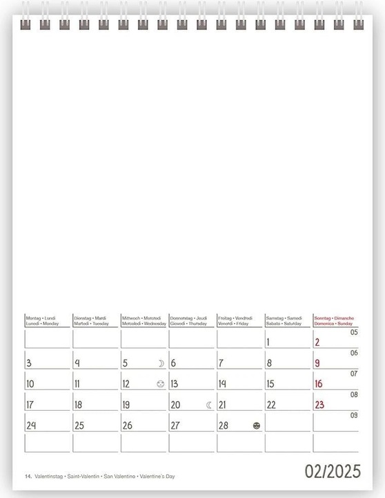 Nährwerte und Zutaten Kalender Tischsteller A5, 21 x 14.8 cm (A5)