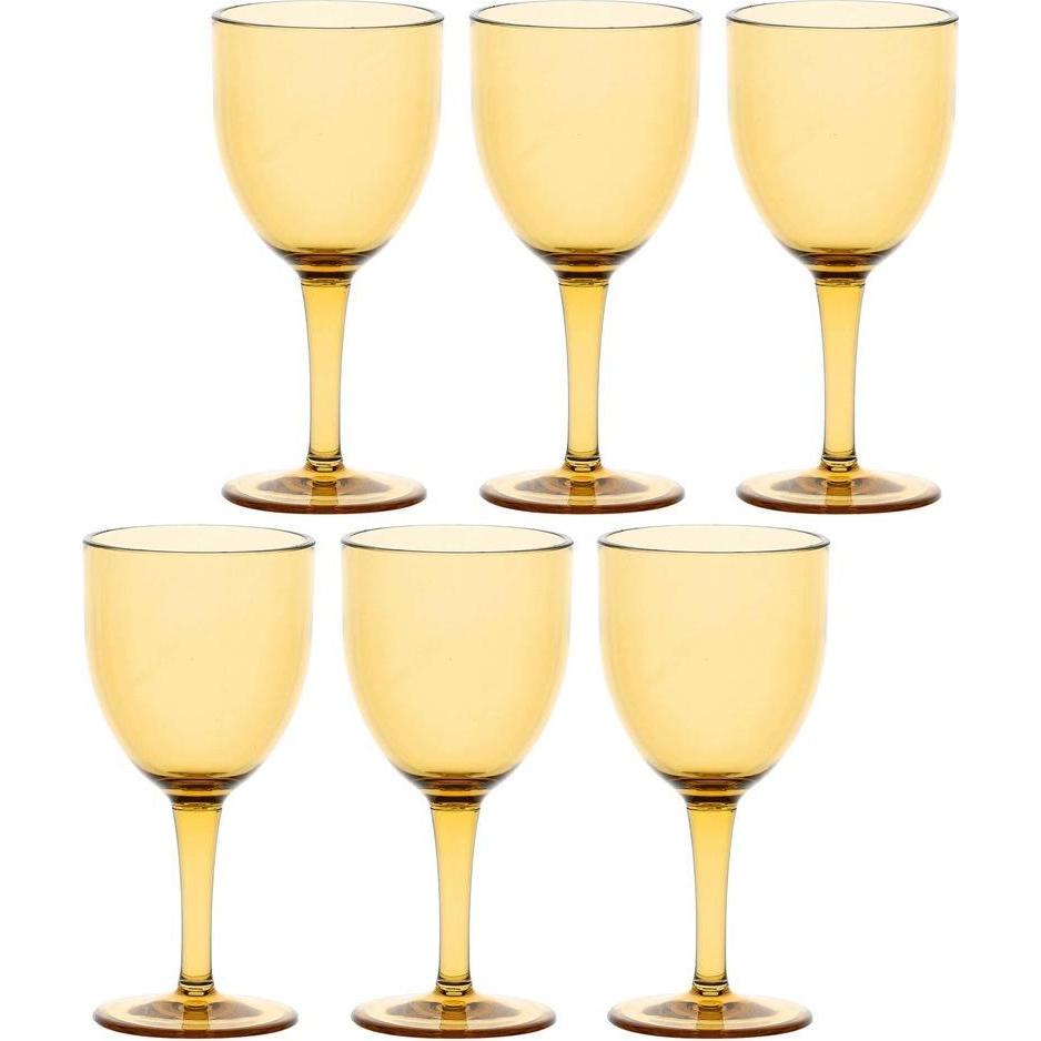 Rose Tulipani ROSE&TULIPANI FIABA Set of 6 acrylic wine glasses 400 ml amber, Weingläser, Transparent