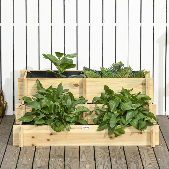 Produktbild Outsunny Stufenbeet mit Holzrahmen
