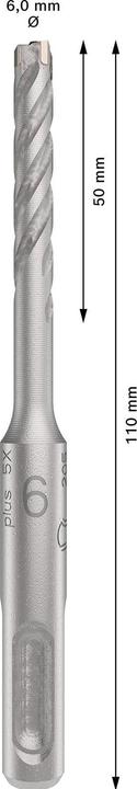 Immagine prodotto Bosch Zubehör Punta per trapano a percussione Pro SDS plus-5X (6 millimetri)