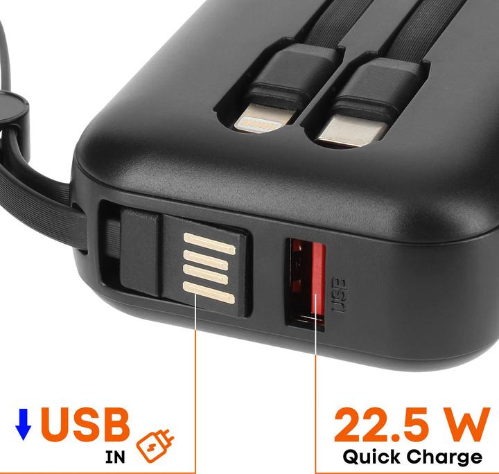 Actual product image LinQ 10,000mAh power bank + Lightning and USB-C cable (10000 mAh)
