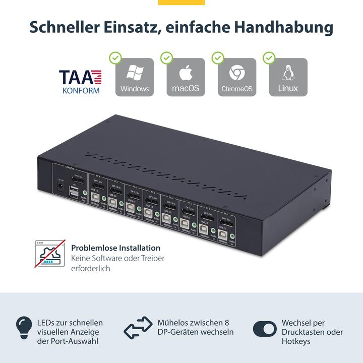 Produktbild StarTech 8-Port Displayport Kvm Switch