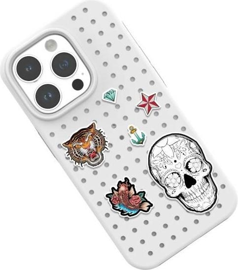 Produktbild Pinifit Zestaw Etui Pinit Dynamic + Tattoo Pin iPhone 14 Plus 6.7" czarny/black wzór 3 (Apple iPhone 15 Plus, Apple iPhone 14 Plus)