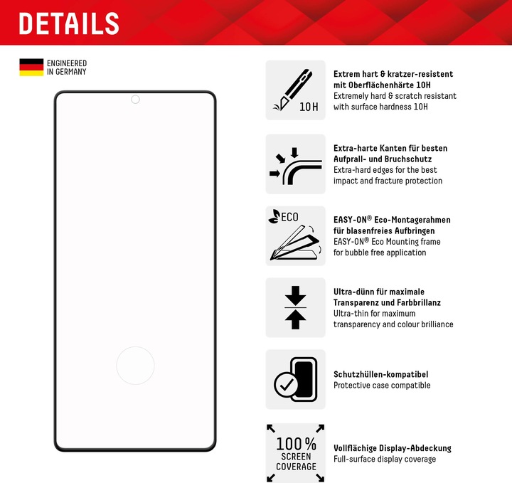 Produktbild Displex Real Glass, Full Cover Panzerglas + Handyhülle (1 Stück, Samsung Galaxy S23 Ultra)