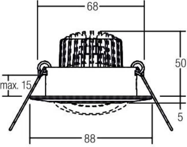 Actual product image Brumberg LED recessed spotlight d2w black BB13 6W 460lm 1800-3000K DA68 incl convert. (460 lm)