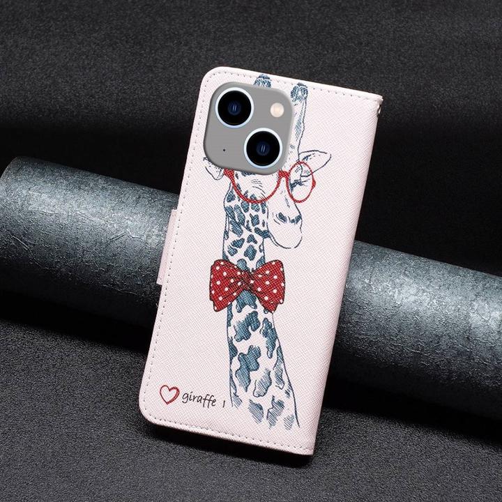 Actual product image Ueli Express iPhone 14 Plus book case Case with card holder Giraffe (Apple iPhone 14 Plus)
