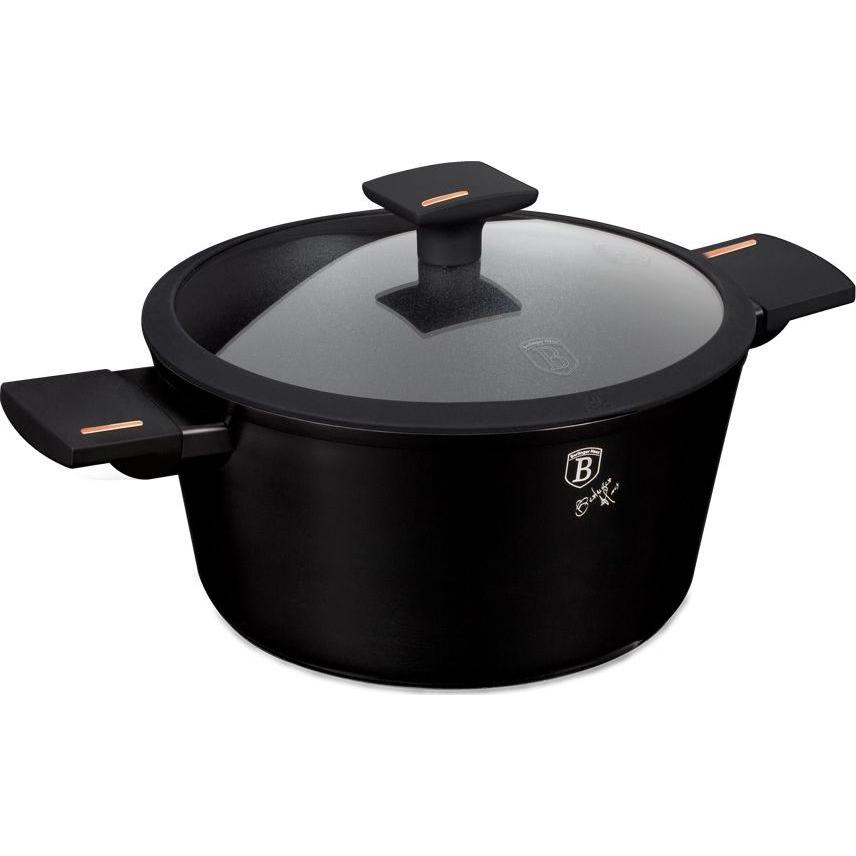 BerlingerHaus Kochtopf mit Deckel Ø 28cm Monaco Collection, Pfanne + Kochtopf, Schwarz
